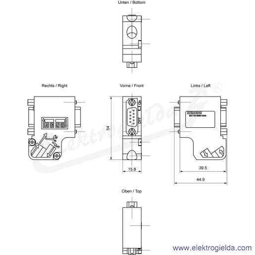 Rysunek wymiarowy Rysunek wymiarowy