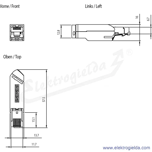 Rysunek wymiarowy Rysunek wymiarowy