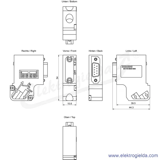 Rysunek wymiarowy Rysunek wymiarowy