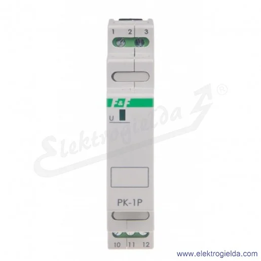 Przekaźnik elektromagnetyczny PK1P, 230VAC, 16A, 1NO1NC, montaż DIN