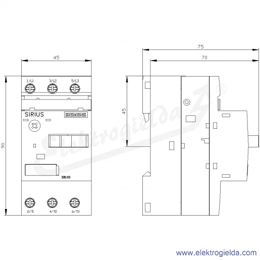 Rysunek wymiarowy Rysunek wymiarowy