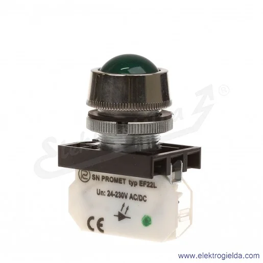 Lampka sygnalizacyjna NEK22M-LDSg 24-230V AC/DC żółta klosz sferyczny