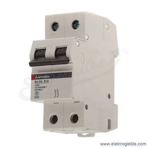 Wyłącznik instalacyjny BH-D6, 2P, 10A, TYP B Wyłącznik instalacyjny BH-D6, 2P, 10A, TYP B