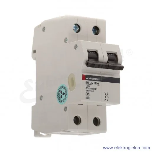 Wyłącznik instalacyjny BH-D6, 2P, 10A, TYP B Wyłącznik instalacyjny BH-D6, 2P, 10A, TYP B