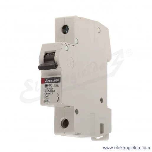 Wyłącznik instalacyjny BH-D6, 1P, 10A, TYP B Wyłącznik instalacyjny BH-D6, 1P, 10A, TYP B