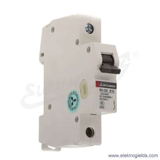 Wyłącznik instalacyjny BH-D6, 1P, 10A, TYP B Wyłącznik instalacyjny BH-D6, 1P, 10A, TYP B