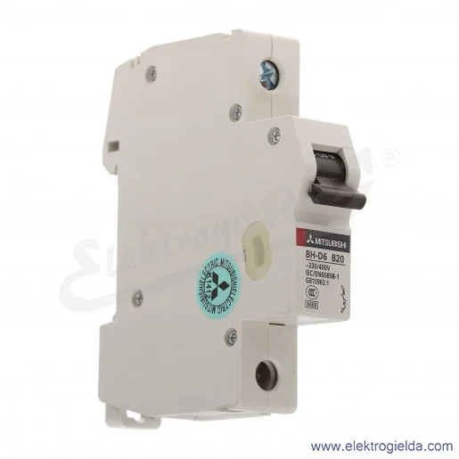 Wyłącznik instalacyjny BH-D6, 1P, 20A, TYP B Wyłącznik instalacyjny BH-D6, 1P, 20A, TYP B