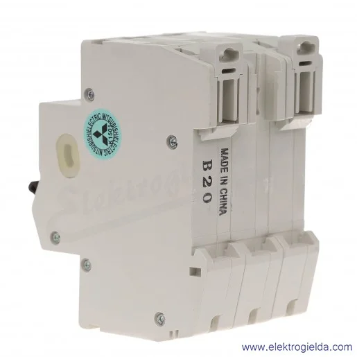 Wyłącznik instalacyjny BH-D6, 3P, 20A, typ B Wyłącznik instalacyjny BH-D6, 3P, 20A, typ B