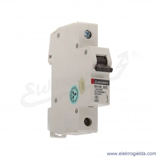 Wyłącznik instalacyjny BH-D6, 1P, 25A, TYP B Wyłącznik instalacyjny BH-D6, 1P, 25A, TYP B
