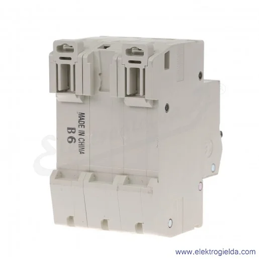 Wyłącznik instalacyjny BH-D6, 3P, 6A, TYP B Wyłącznik instalacyjny BH-D6, 3P, 6A, TYP B