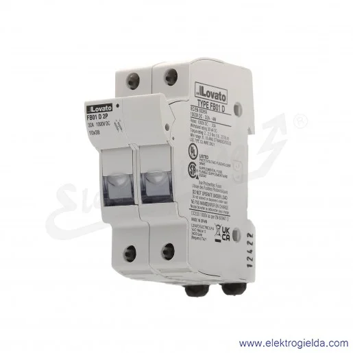 Podstawa bezpiecznikowa FB01D2P 10x38mm 2P Podstawa bezpiecznikowa FB01D2P 10x38mm 2P