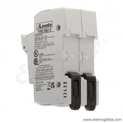 Podstawa bezpiecznikowa FB01D2P 10x38mm 2P Podstawa bezpiecznikowa FB01D2P 10x38mm 2P