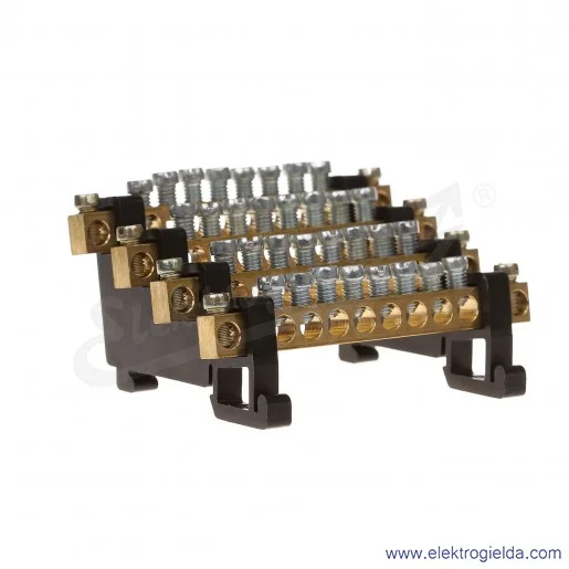 Listwa zaciskowa 4P do 63A montaż na szynie TH Listwa zaciskowa 4P do 63A montaż na szynie TH