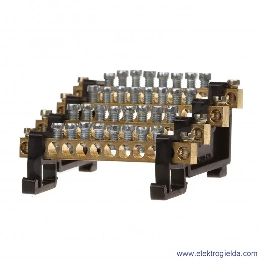 Listwa zaciskowa 4P do 63A montaż na szynie TH Listwa zaciskowa 4P do 63A montaż na szynie TH