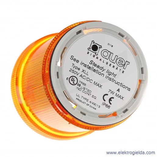 Lampka sygnalizacyjna 900001900, XLL, pomarańczowa,250VAC/DC max, światło ciągłe Lampka sygnalizacyjna 900001900, XLL, pomarańczowa,250VAC/DC max, światło ciągłe
