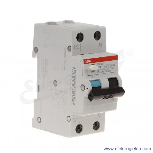 Wyłącznik różnicowo-nadprądowy DSH201 B20 AC30 2P 20A B 0,03A typ AC Wyłącznik różnicowo-nadprądowy DSH201 B20 AC30 2P 20A B 0,03A typ AC