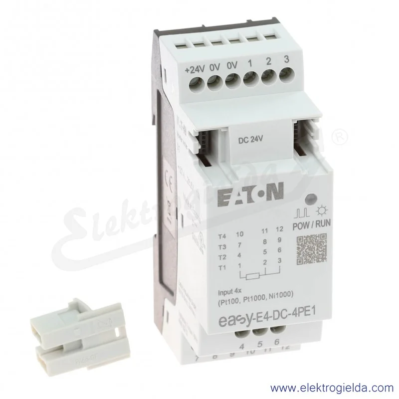 Moduł rozszerzeń 197224, EASY-E4-DC-4PE, 24VDC, 4 wejścia analogowe Pt100, Pt1000, Ni1000, IP20 Moduł rozszerzeń 197224, EASY-E4-DC-4PE, 24VDC, 4 wejścia analogowe Pt100, Pt1000, Ni1000, IP20