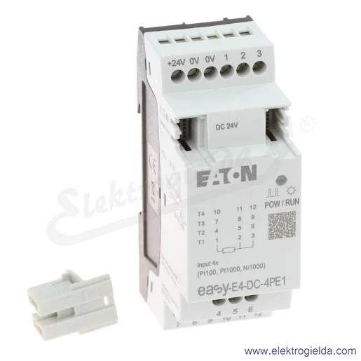 Moduł rozszerzeń 197224, EASY-E4-DC-4PE, 24VDC, 4 wejścia analogowe Pt100, Pt1000, Ni1000, IP20 Moduł rozszerzeń 197224, EASY-E4-DC-4PE, 24VDC, 4 wejścia analogowe Pt100, Pt1000, Ni1000, IP20