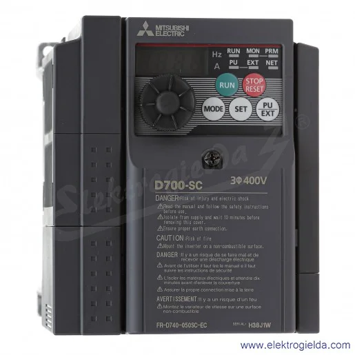 Falownik wektorowy 247604 FR-D740-050SC-EC 2.2kW, 3x380..480V, 5A, IP20 Falownik wektorowy 247604 FR-D740-050SC-EC 2.2kW, 3x380..480V, 5A, IP20