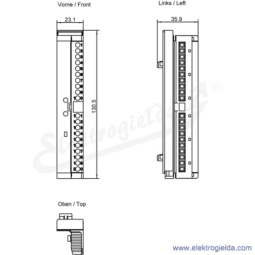 Rysunek wymiarowy Rysunek wymiarowy
