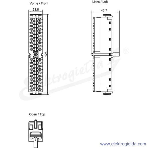 Rysunek wymiarowy Rysunek wymiarowy