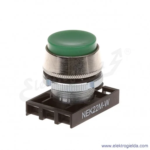 Napęd przycisku NEK22M-Wz zielony wystający metalowy samopowrotny Napęd przycisku NEK22M-Wz zielony wystający metalowy samopowrotny