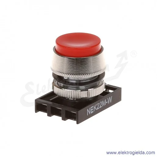 Napęd przycisku NEK22M-Wc czerwony wystający metalowy samopowrotny Napęd przycisku NEK22M-Wc czerwony wystający metalowy samopowrotny