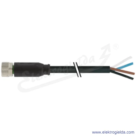 Konektor 7000-08061-6111000, M8, żeński, prosty, 10m, 4P,PUR-PVC, z wolnym końcem przewodów Konektor 7000-08061-6111000, M8, żeński, prosty, 10m, 4P,PUR-PVC, z wolnym końcem przewodów