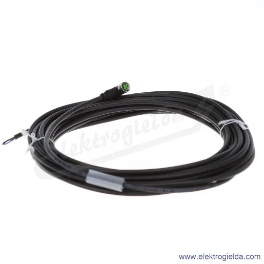 Konektor 7000-08081-6201000, M8, kątowy, 10m, 3P, PUR-PVC, z wolnym końcem przewodów Konektor 7000-08081-6201000, M8, kątowy, 10m, 3P, PUR-PVC, z wolnym końcem przewodów