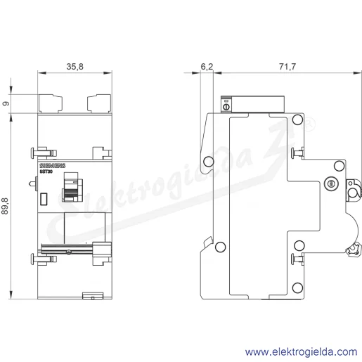 Rysunek wymiarowy Rysunek wymiarowy