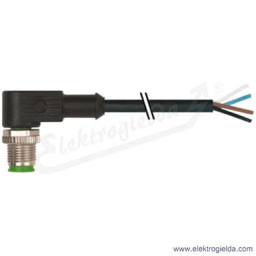 Konektor 7000-12101-6140500, M12, męski, kątowy, 5m, 4P, PUR-PVC Konektor 7000-12101-6140500, M12, męski, kątowy, 5m, 4P, PUR-PVC