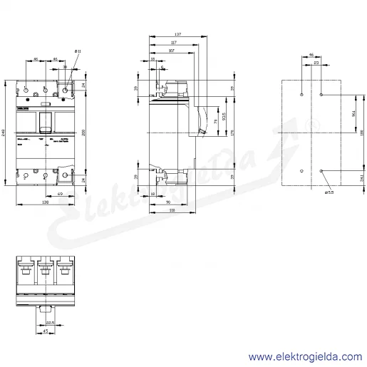 Rysunek wymiarowy Rysunek wymiarowy