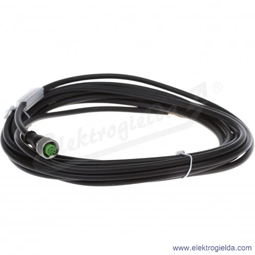 Konektor 7000-12241-6150500, M12, żeński, prosty z wolnym końcem przewodów PVC-JB 5x0,34 czarny, 5m Konektor 7000-12241-6150500, M12, żeński, prosty z wolnym końcem przewodów PVC-JB 5x0,34 czarny, 5m