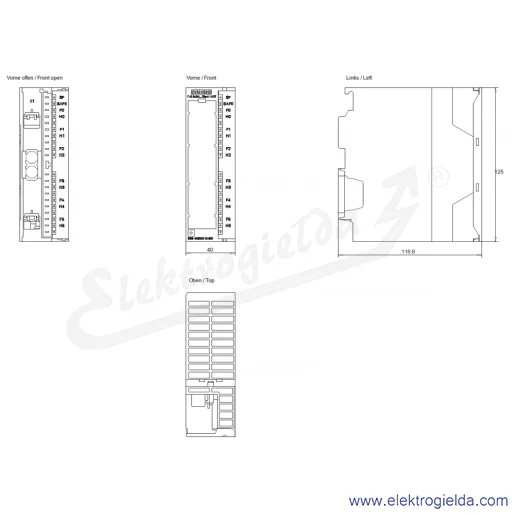Rysunek wymiarowy Rysunek wymiarowy