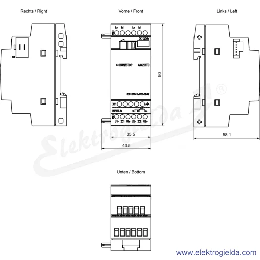 Rysunek wymiarowy Rysunek wymiarowy