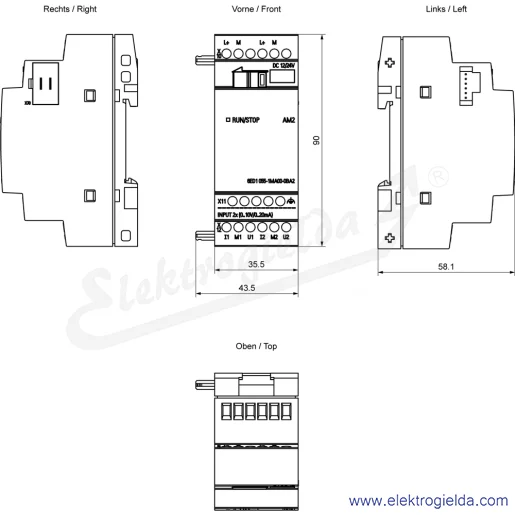Rysunek wymiarowy Rysunek wymiarowy