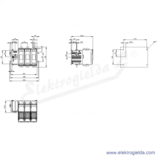 Rysunek wymiarowy Rysunek wymiarowy