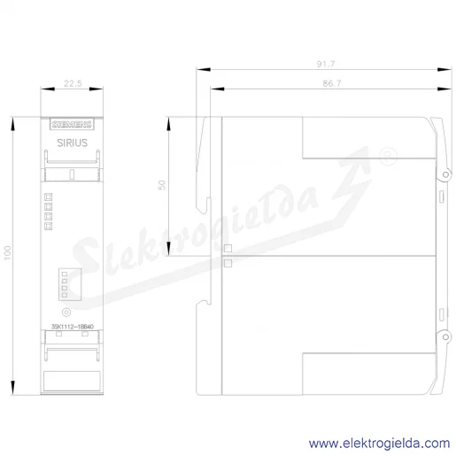 Rysunek wymiarowy Rysunek wymiarowy