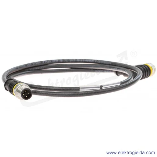 Kabel z gniazdem 6625639 WKC4.4T-1-RSC4.4T/TXL przewód PUR, 4-żyłowy, przewód 1m,  złącze żeńskie M12, kątowe, złącze męskie M12 Kabel z gniazdem 6625639 WKC4.4T-1-RSC4.4T/TXL przewód PUR, 4-żyłowy, przewód 1m,  złącze żeńskie M12, kątowe, złącze męskie M12