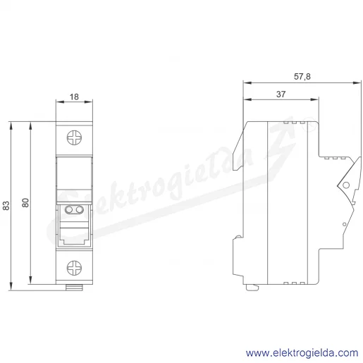 Rysunek wymiarowy Rysunek wymiarowy
