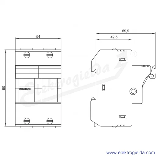 Rysunek wymiarowy Rysunek wymiarowy
