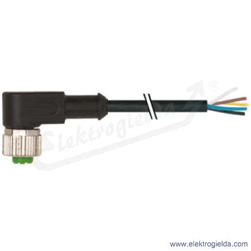 Konektor 7000-12361-6251000, M12, żeński, kątowy, PUR/PVC-JB 5x0,34 czarny 15m Konektor 7000-12361-6251000, M12, żeński, kątowy, PUR/PVC-JB 5x0,34 czarny 15m