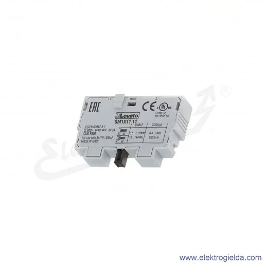 Styki pomocnicze SM1X1111 1NO+1NC montaż od przodu do SM1P, SM1R Styki pomocnicze SM1X1111 1NO+1NC montaż od przodu do SM1P, SM1R