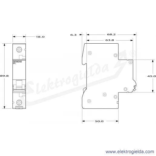 Rysunek wymiarowy Rysunek wymiarowy