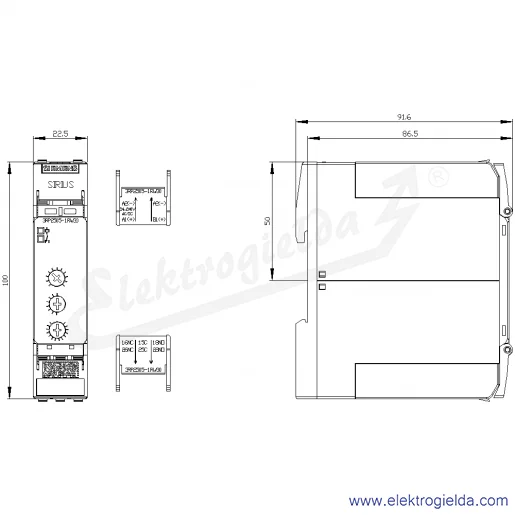 Rysunek wymiarowy Rysunek wymiarowy