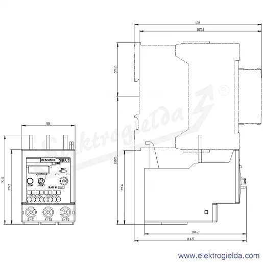 Rysunek wymiarowy Rysunek wymiarowy