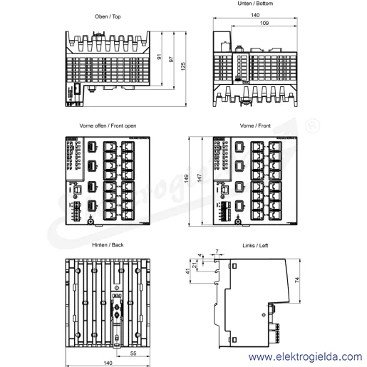 Rysunek wymiarowy Rysunek wymiarowy