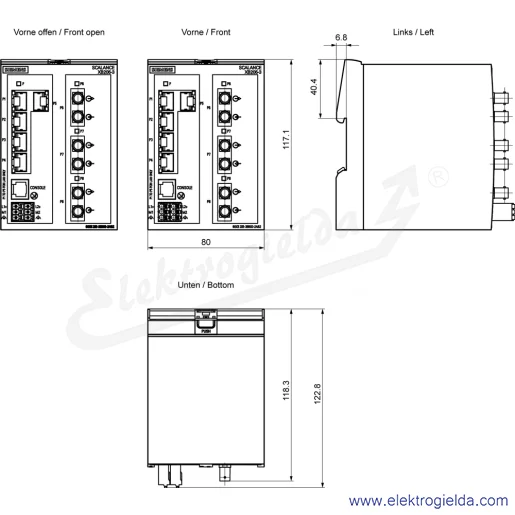 Rysunek wymiarowy Rysunek wymiarowy