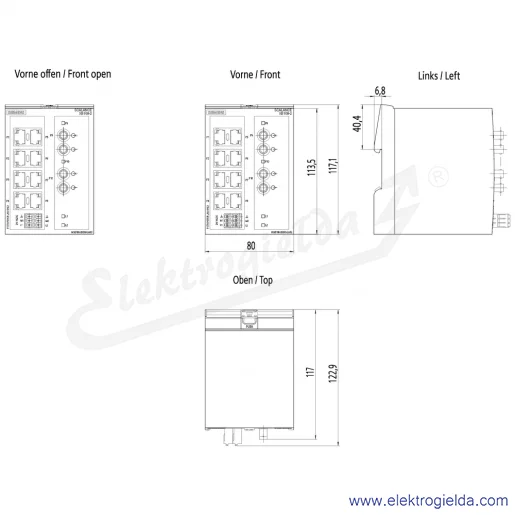 Rysunek wymiarowy Rysunek wymiarowy