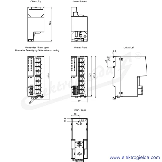 Rysunek wymiarowy Rysunek wymiarowy